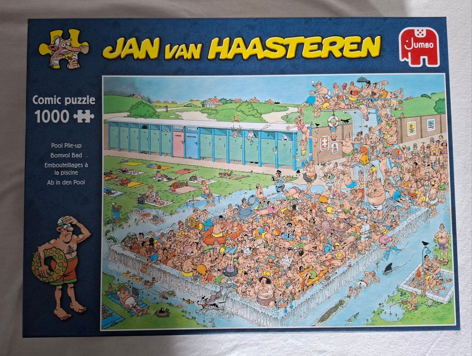 Jan van Haasteren puzzel 1000 stukjes- Bomvol Bad, Ophalen of Verzenden, 500 t/m 1500 stukjes, Zo goed als nieuw