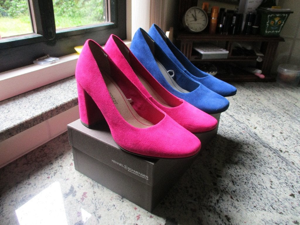 mj/MARCO TOZZI/schoenen/pumps/38/fel roze en kobalt blauw, Kleding | Dames, Schoenen, Pumps, Marco Tozzi, Zo goed als nieuw, Verzenden