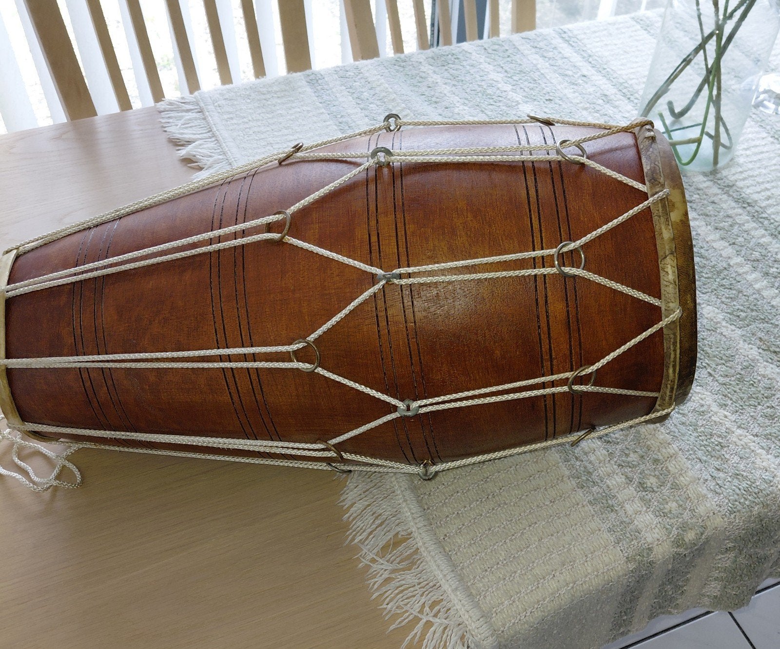 Mooie handgemaakte houten trommel, Muziek en Instrumenten, Ophalen, Trommel