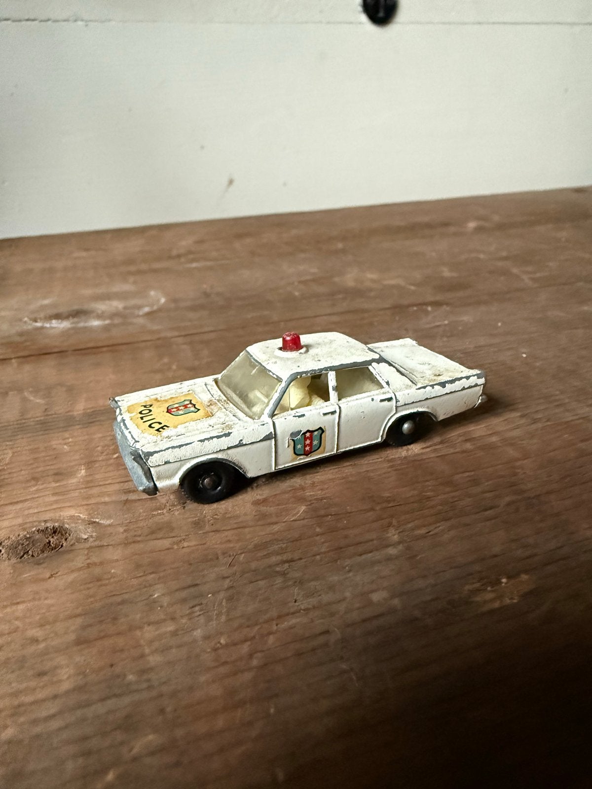 Vintage Matchbox Ford Galaxie Politieauto (Lesney), Ophalen of Verzenden, Gebruikt