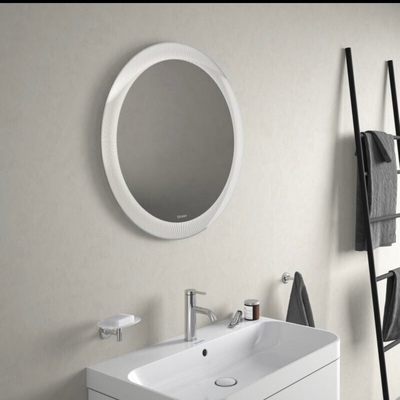 Duravit Happy D.2 Plus badkamerspiegel Ø 70 cm, Ophalen of Verzenden, Zo goed als nieuw