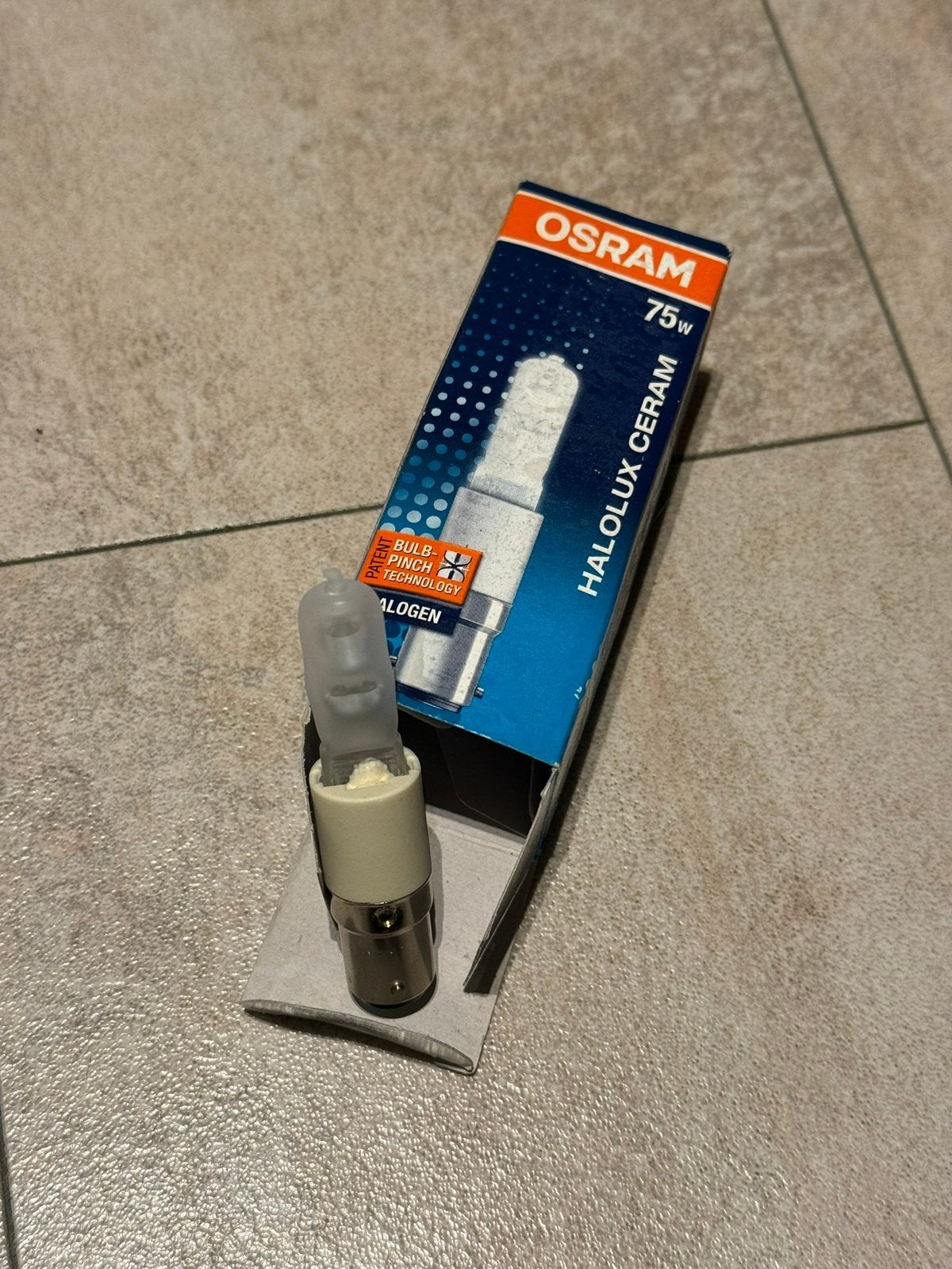 nieuwe Osram Halolux Ceram lamp 75W mat B15d / SBC, 60 watt of meer, Halogeen (gloei)lamp, Nieuw, Ophalen of Verzenden