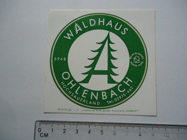 sticker oud SAUERLAND Duitsland WALDHAUS Ohlenbach ski hoch, Verzenden, Zo goed als nieuw, Bedrijf of Vereniging