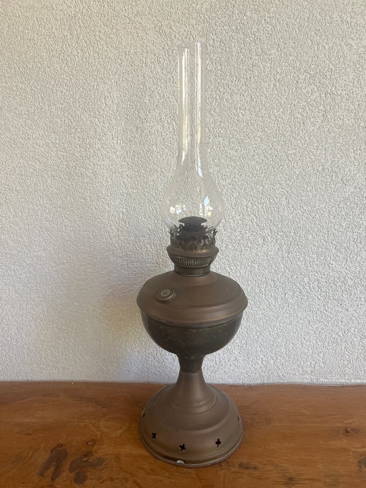 Antieke olielamp - koperen petroleumlamp, Ophalen
