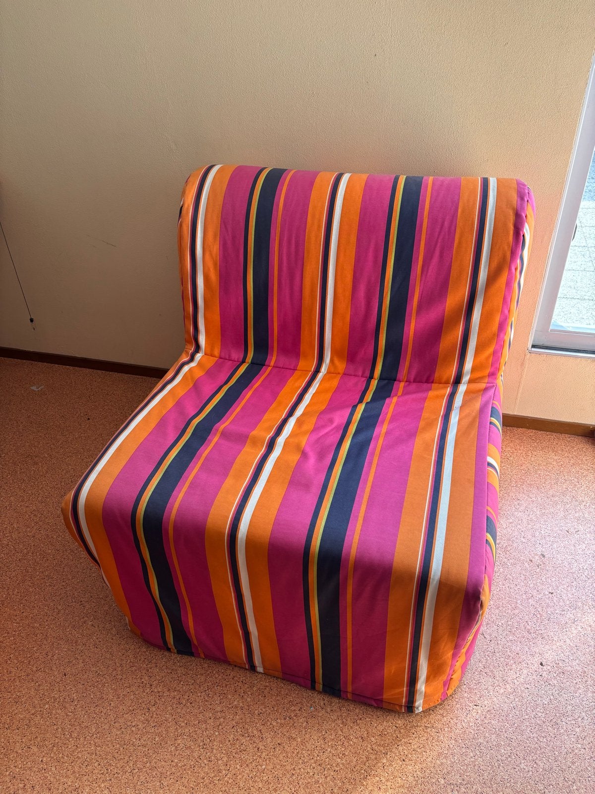 IKEA Lycksele slaapfauteuil met hoes 1 persoons, Ophalen, Gebruikt, Eenpersoons, Wit