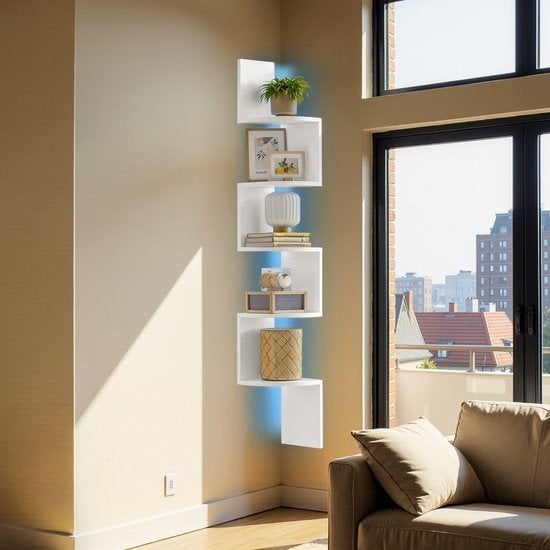 Hoekrek met LED-Verlichting - Wandrek, Nieuw, Ophalen of Verzenden, Minder dan 100 cm, 25 tot 50 cm