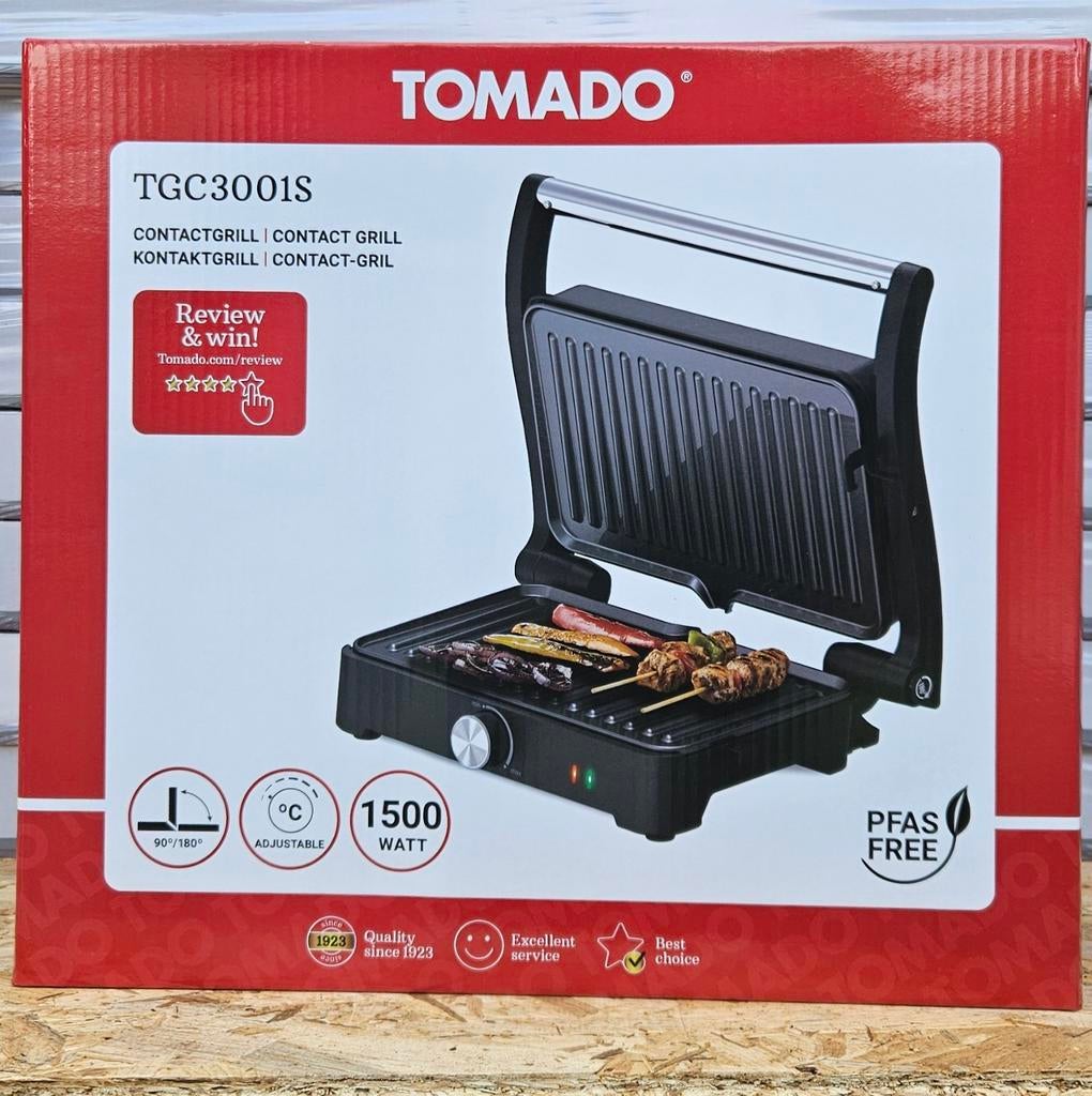 Tomado TGC3001S contactgrill 1500 watt, Ophalen of Verzenden, Nieuw