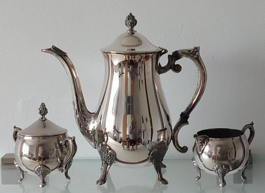antiek Leonardo thee servies, silver silverplated, volgnr 4, Ophalen of Verzenden