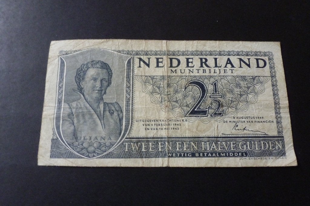 Bankbiljet - 5x oude 2,5 gulden Juliana 1949 fr+/zf- (bi 34, Ophalen of Verzenden, 2½ gulden, Setje
