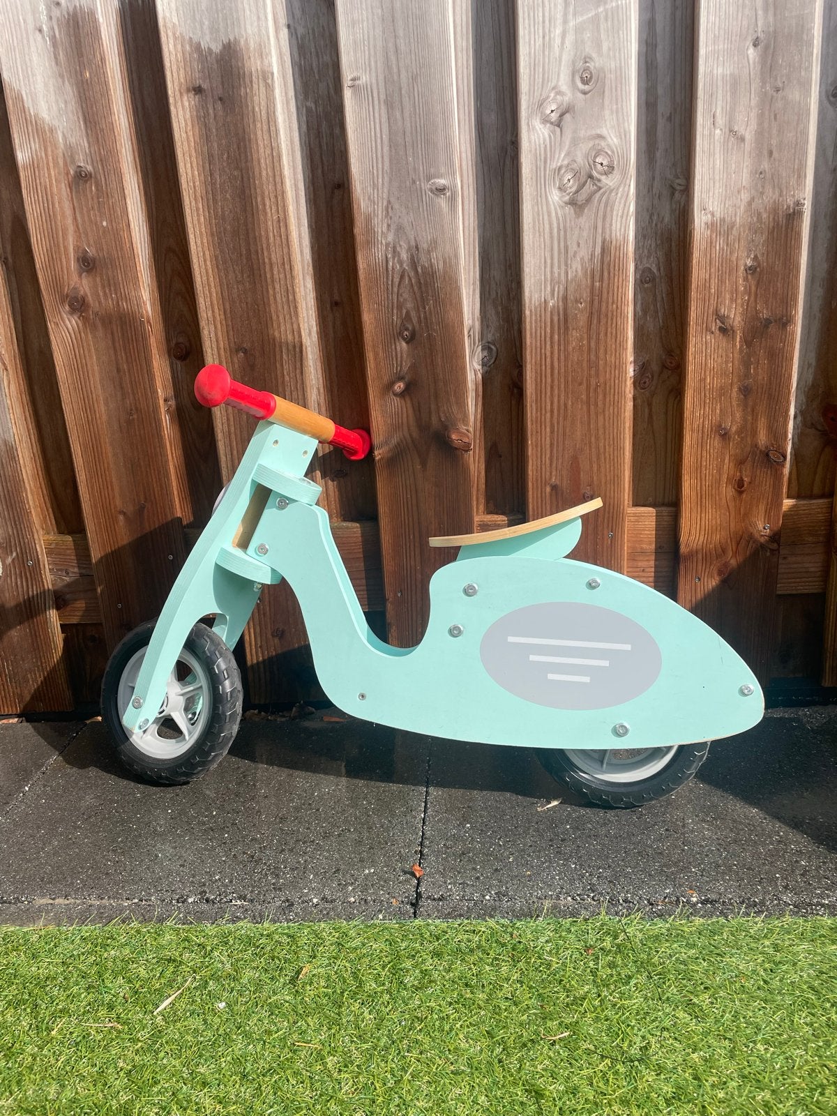 Houten loopfiets lichtblauw - Zo goed als nieuw, Ophalen, Zo goed als nieuw, Loopfiets