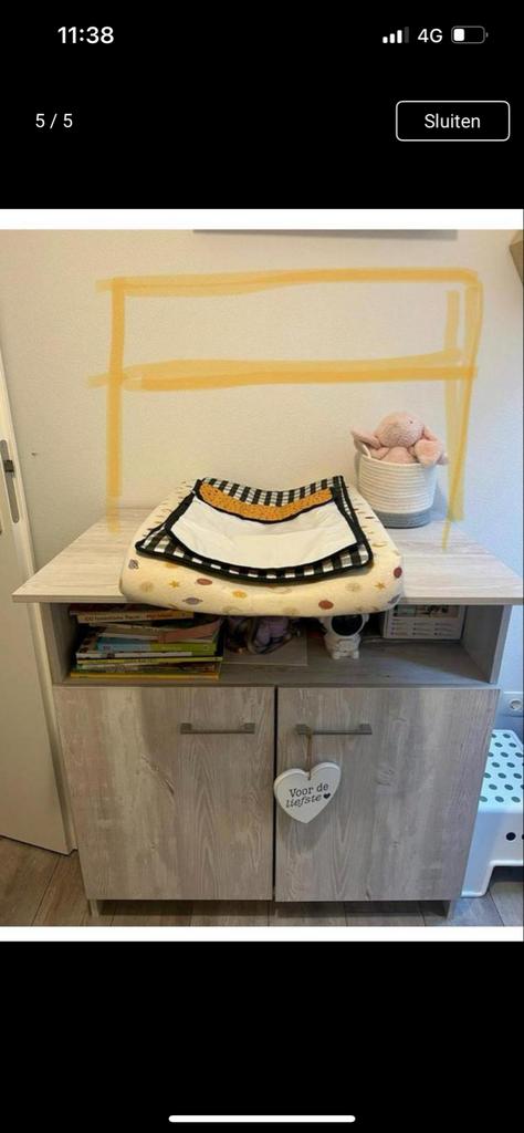 Commode met opzetstuk en kast - ook los te koop, Kinderen en Baby's, Kinderkamer | Commodes en Kasten, Ophalen, Gebruikt, 50 tot 70 cm