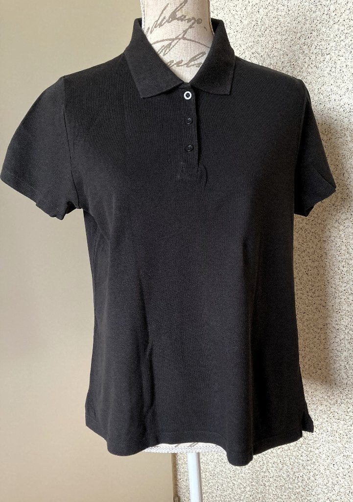 Zwart Poloshirt met korte mouwen - Maat 40 / 42) WOB, Kleding | Dames, T-shirts, Maat 38/40 (M), Zwart, Ophalen of Verzenden, Zo goed als nieuw