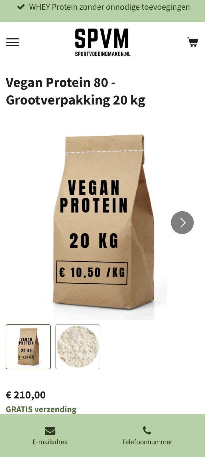 Proteïne  Grootverpakking 20 kg, Sport en Fitness, Gezondheidsproducten en Wellness, Ophalen of Verzenden, Poeder of Drank