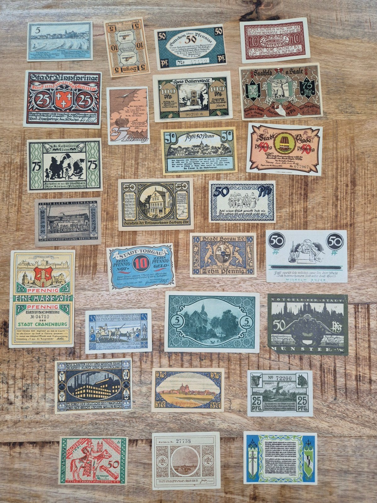 Collectie 27 Duitse noodgeld biljetten, Postzegels en Munten, Ophalen of Verzenden, Duitsland, 100 euro, Setje