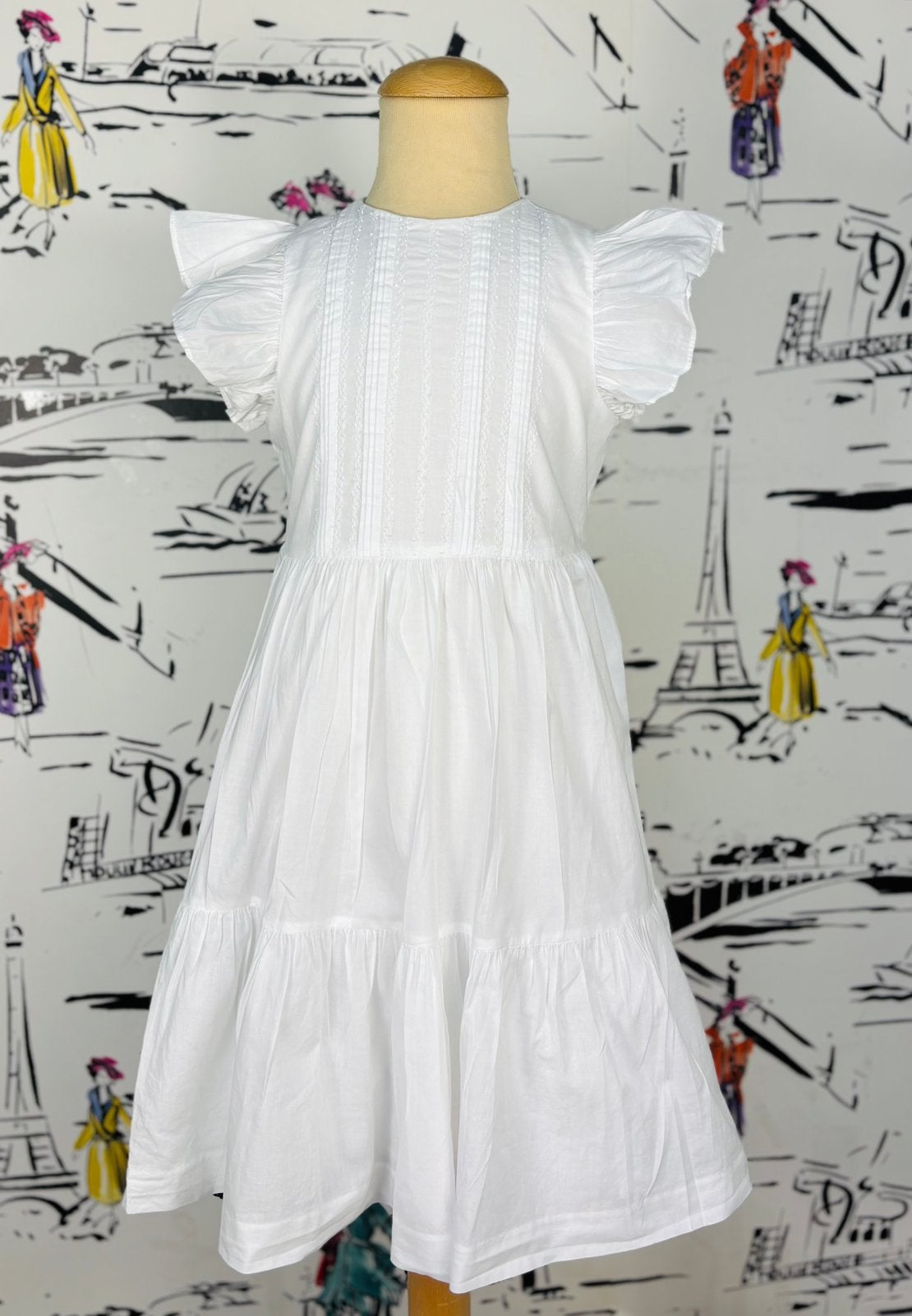 Il Gufo witte bohemian cocktail jurk maat 6 (199,95 euro), Customercare@ilgufo.com, Zo goed als nieuw, Il Gufo EU, Jurk of Rok