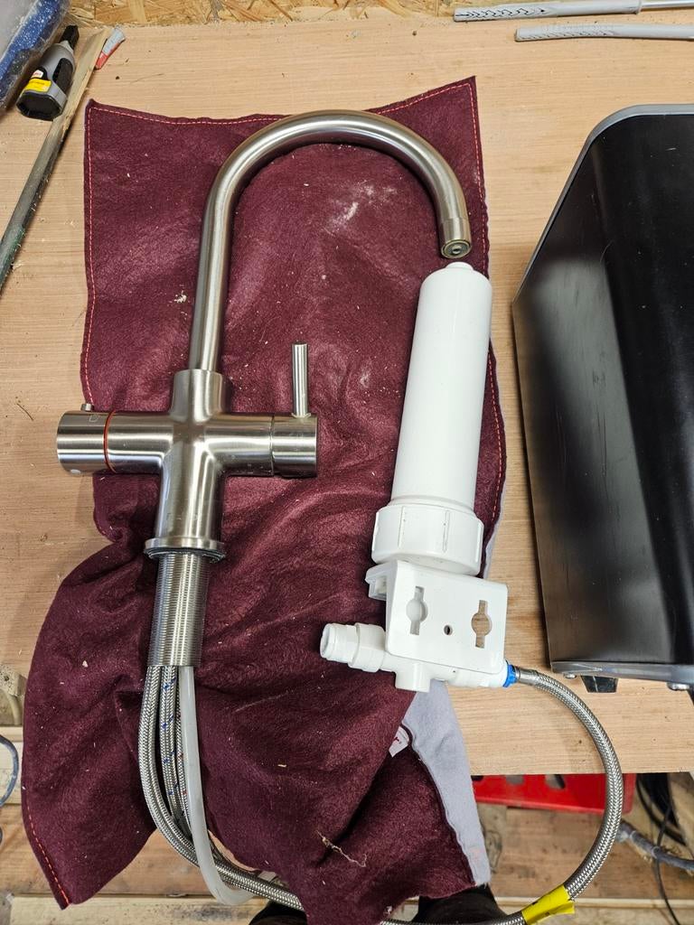Kokend water kraan. Flextap, Ophalen of Verzenden, Zo goed als nieuw, Rvs, Kraan