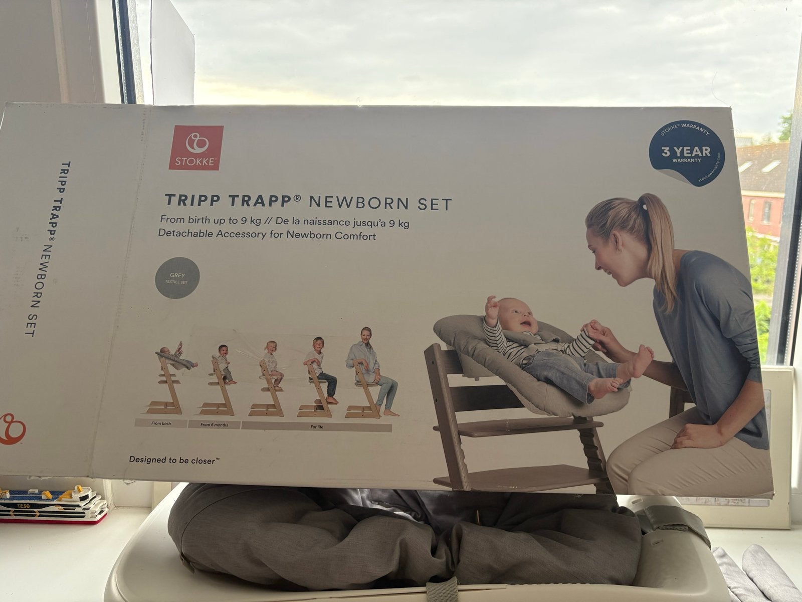 Stokke Tripp Trapp Newborn Set - Grijs, Ophalen, Zo goed als nieuw, Meegroeistoel, Gordel(s)