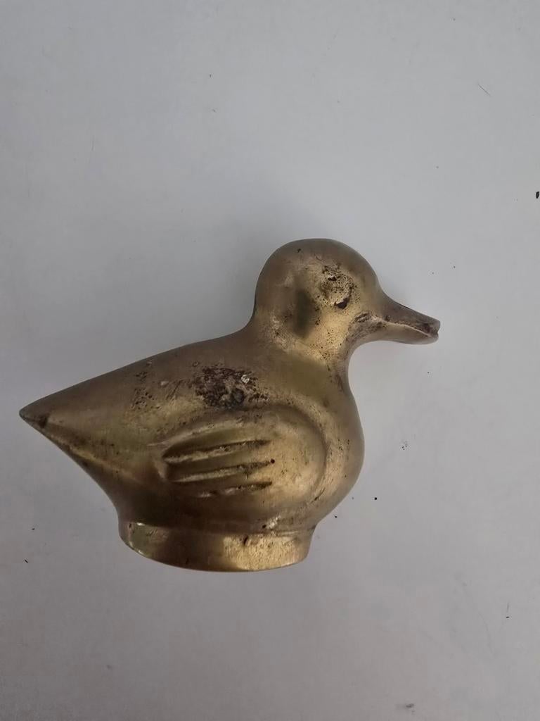 Vintage Messing Eendje - Decoratief Beeldje, Ophalen of Verzenden, Koper