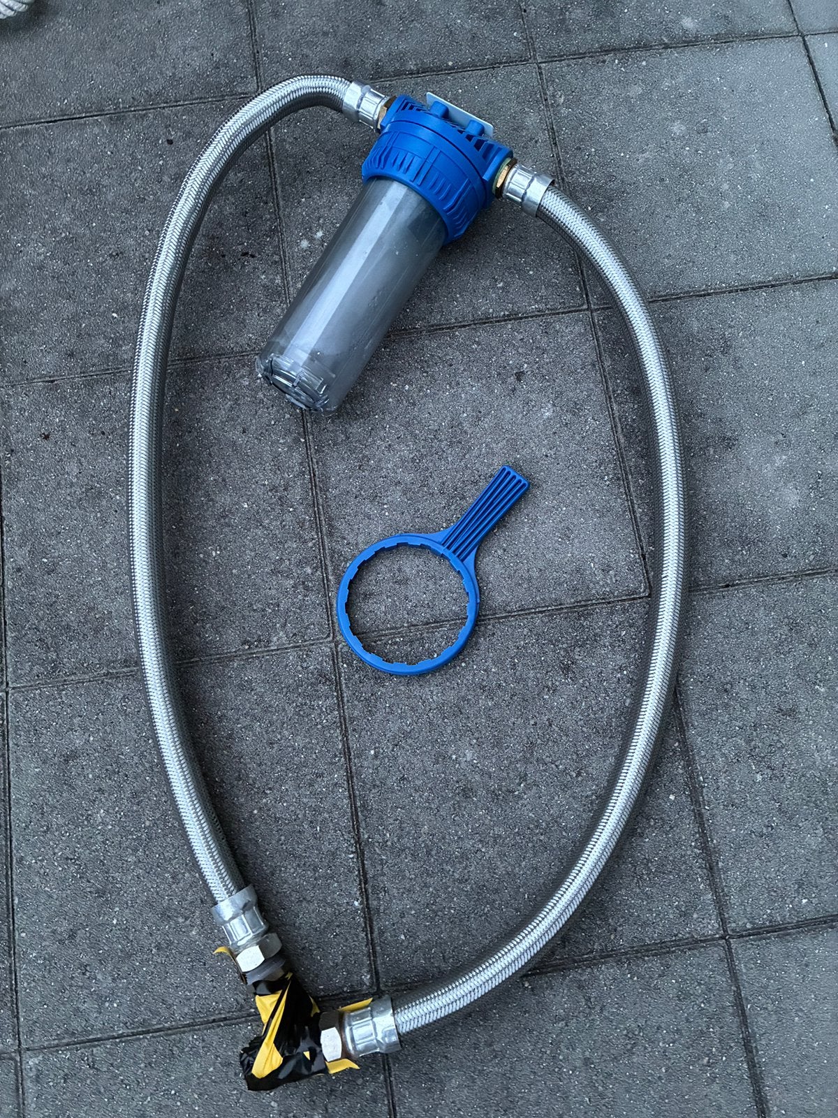 Water filter behuizing met slangen + navulbaar filter, Ophalen of Verzenden, Gebruikt