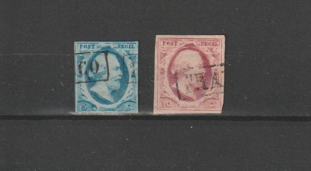 Nederland 1852, NVPH 1 & 2, Gestempeld., Verzenden, T/m 1940, Gestempeld