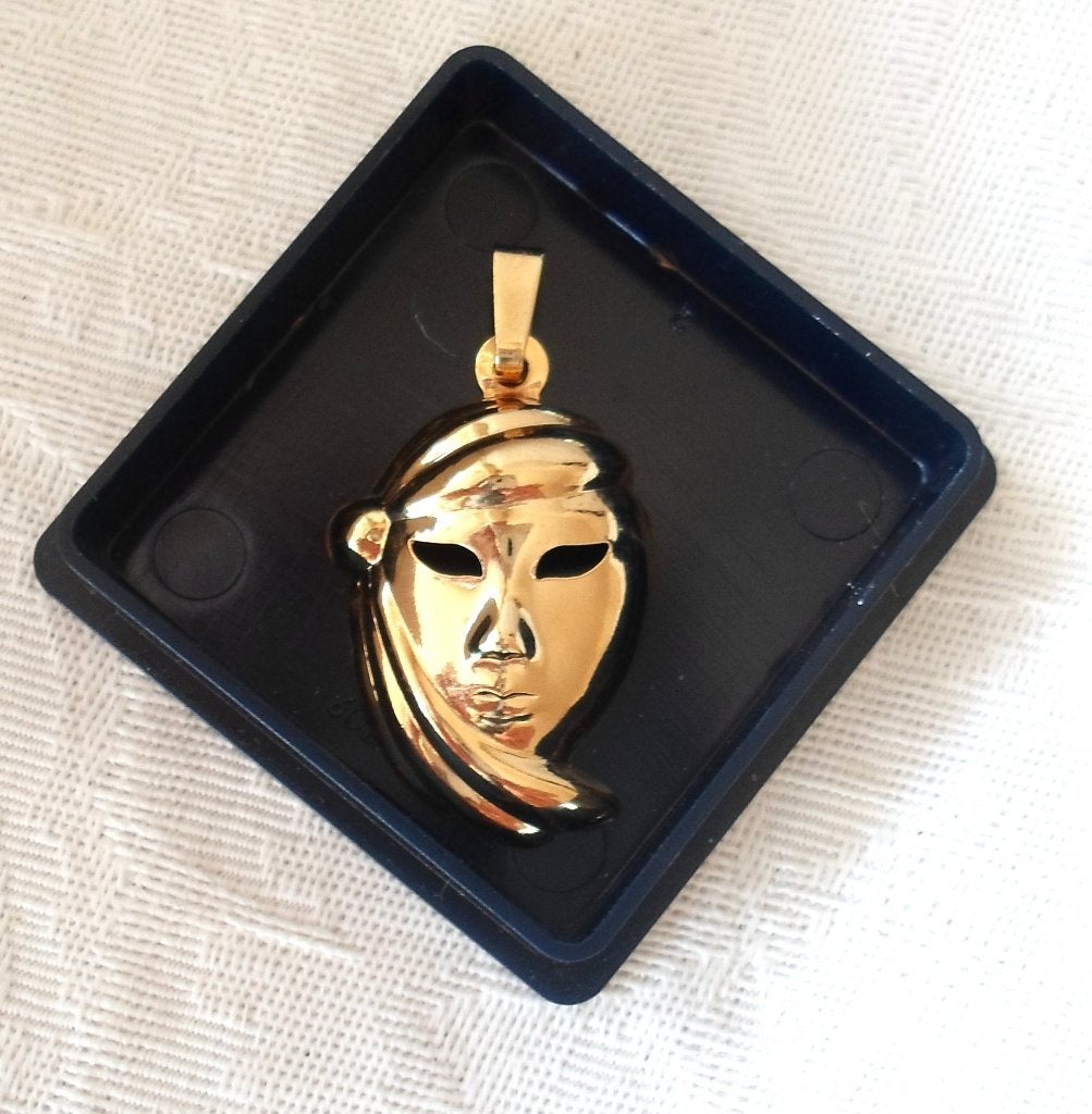 Ketting Hanger. Venetiaans masker. Verguld., Overige materialen, Overige voorstellingen, Ophalen of Verzenden, Zo goed als nieuw