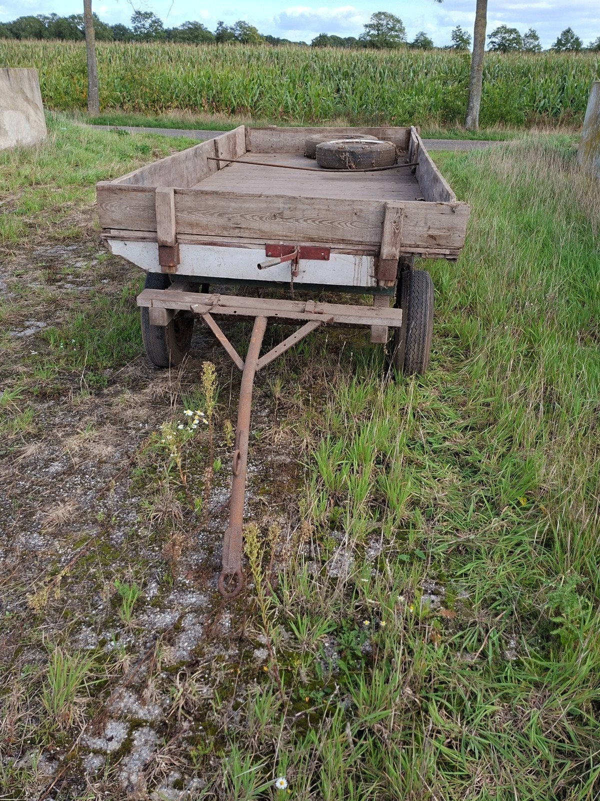 Platte wagen met houten bak, 100 liter of meer, Ophalen, Gebruikt, Transportkar