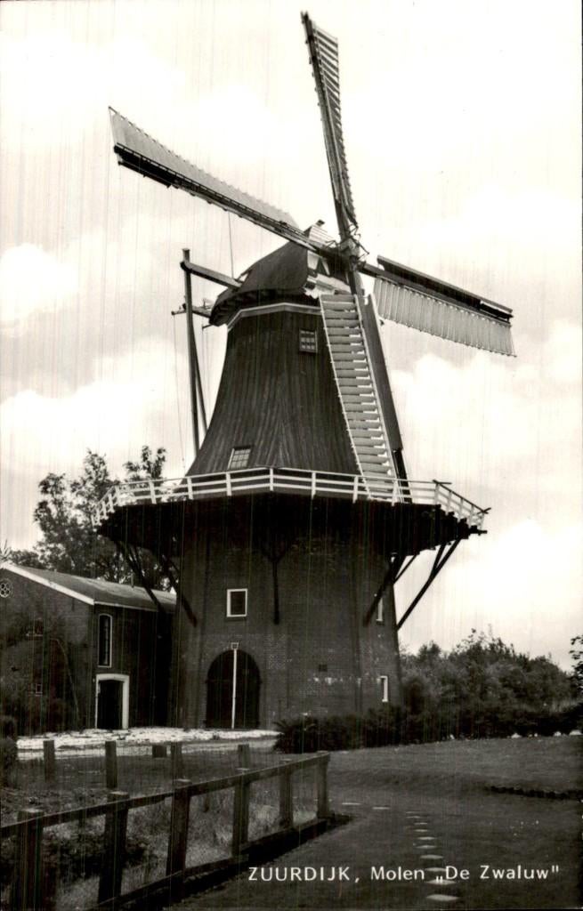 Zuurdijk - Molen - De Zwaluw, Ophalen of Verzenden, 1940 tot 1960, Ongelopen, Groningen