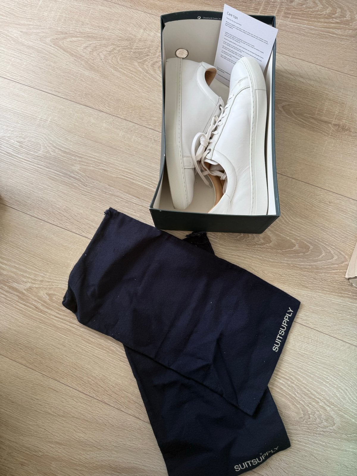 Suitsupply Calf Leather Sneakers, maat 41, Wit, Ophalen of Verzenden, Sneakers of Gympen, Zo goed als nieuw