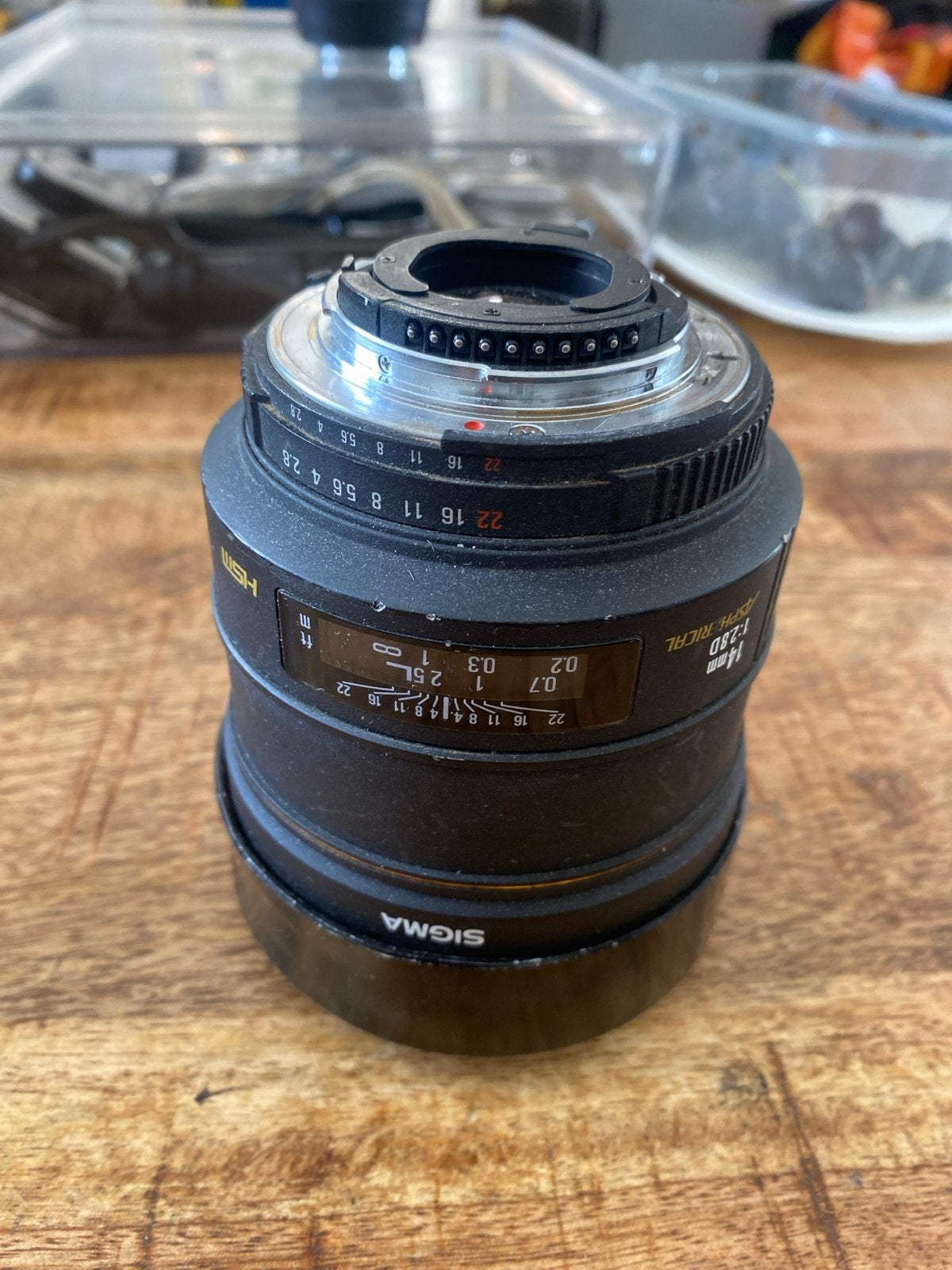 Sigma 14mm 1:2.8D HSM Aspherical Groothoeklens Nikon, Gebruikt, Sigma, Autofocus, Overige vattingen