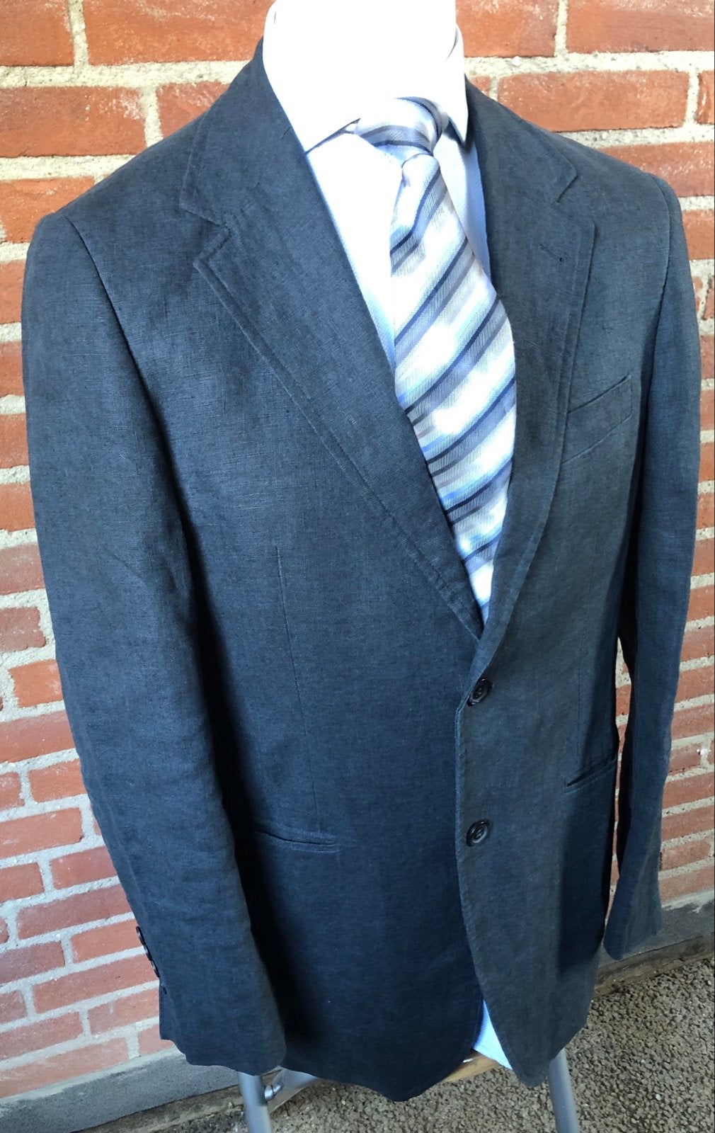 Floris Duetz Linnen Blazer Maat 48/50, Ophalen of Verzenden, Zo goed als nieuw, Maat 48/50 (M), Blauw