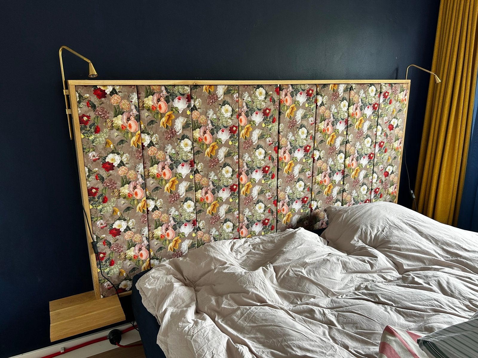 Uniek Bloemen Hoofdbord voor Tweepersoonsbed 180 breed, Ophalen, Overige kleuren, Tweepersoons, Zo goed als nieuw