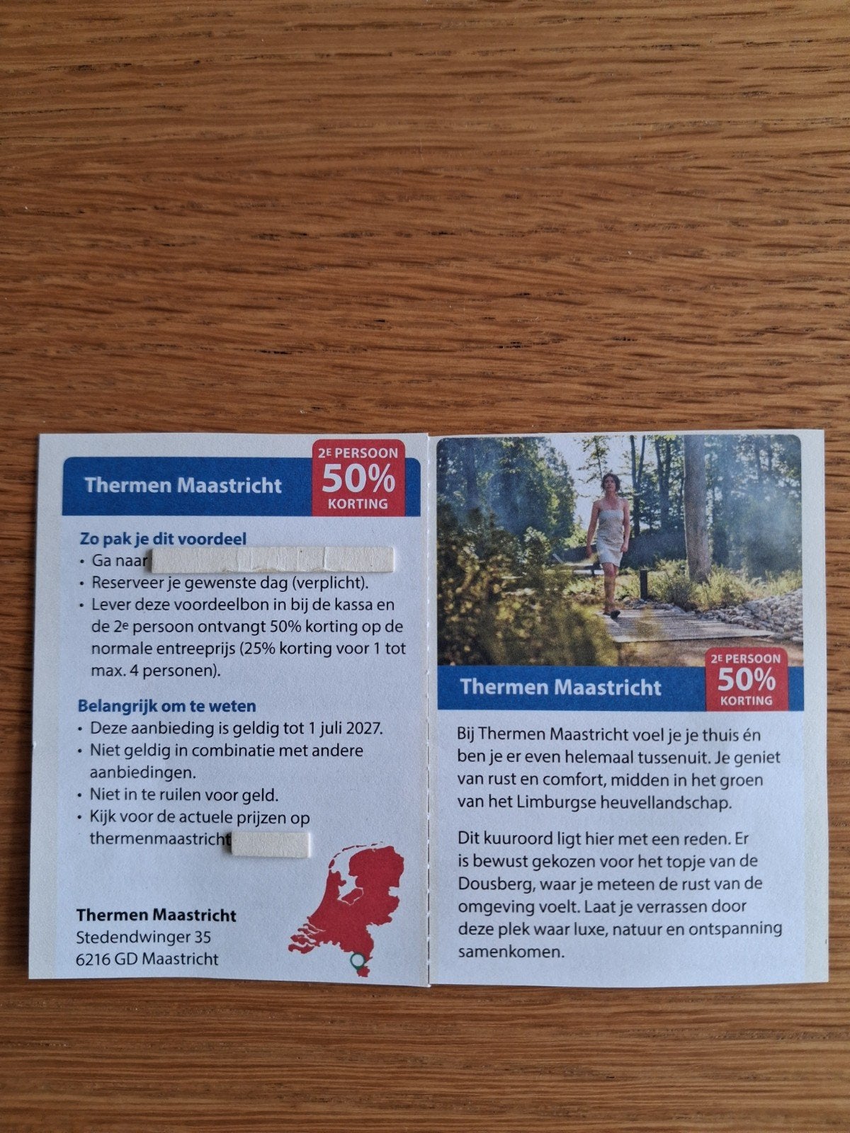 SAUNA THERMEN MAASTRICHT 2E PERSOON 50% KORTING!, Twee personen, Kortingsbon, Spa of Sauna