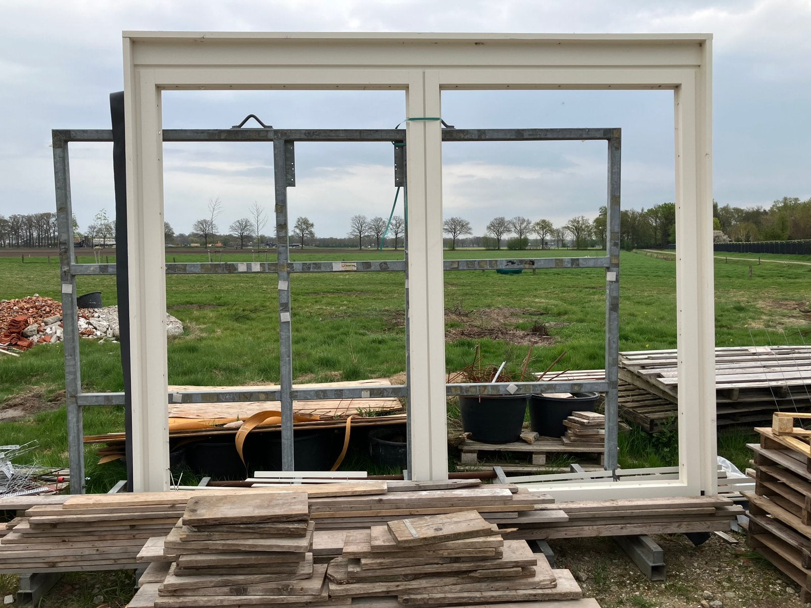 Dubbel raamkozijn, Ophalen, Zo goed als nieuw, 225 cm of meer, Hout