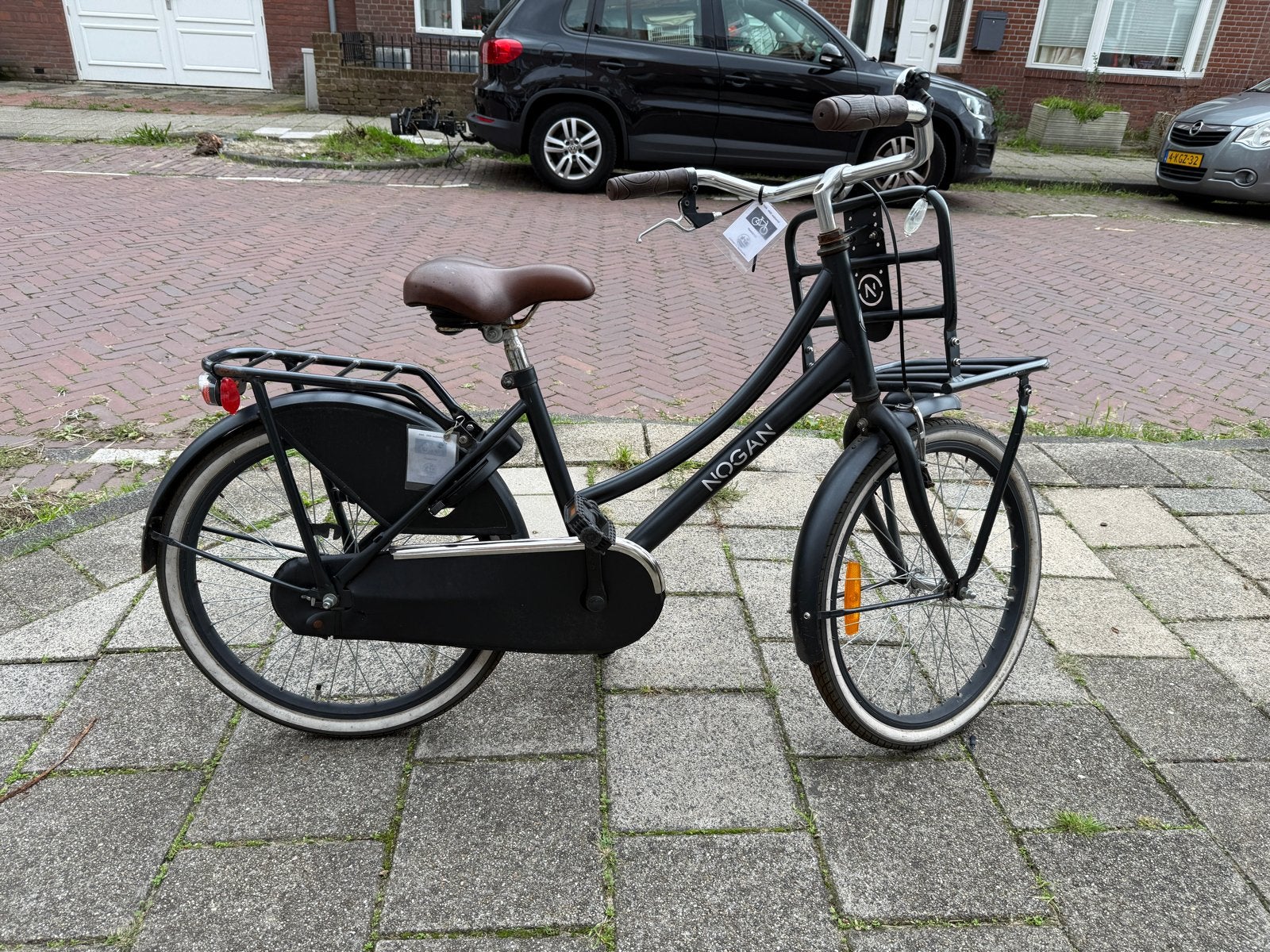 Nogan Damesfiets Zwart met Voordrager, Terugtraprem, Gebruikt, Minder dan 47 cm, Ophalen