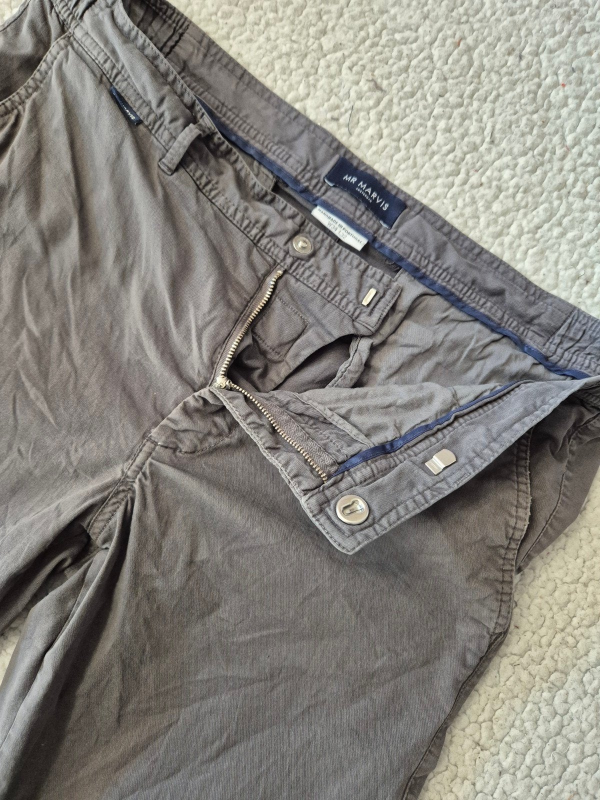 Mr Marvis Chino broek Katoen Grijs Storms maat 34/32, Maat 52/54 (L), ., Ophalen of Verzenden, Zo goed als nieuw