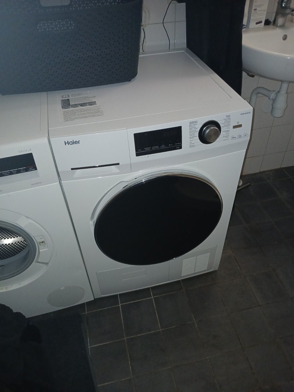 haier droogtrommel, Ophalen, 8 tot 10 kg, 85 tot 90 cm, Energieklasse A of zuiniger