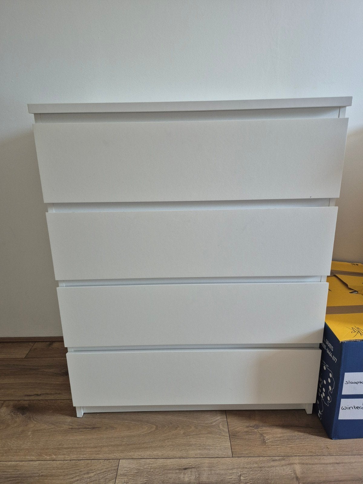 Ikea Malm ladekast - Wit, 4 lades, Ophalen, Gebruikt, 100 tot 150 cm, 50 tot 100 cm