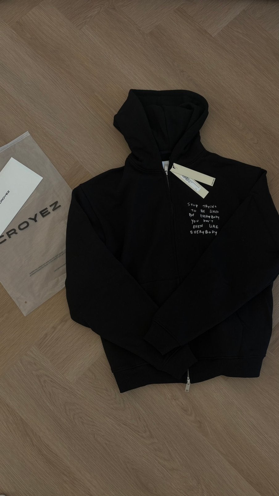 Hoodie Croyez Liked By Everybody Zip, Ophalen of Verzenden, Nieuw, Maat 46 (S) of kleiner, Zwart