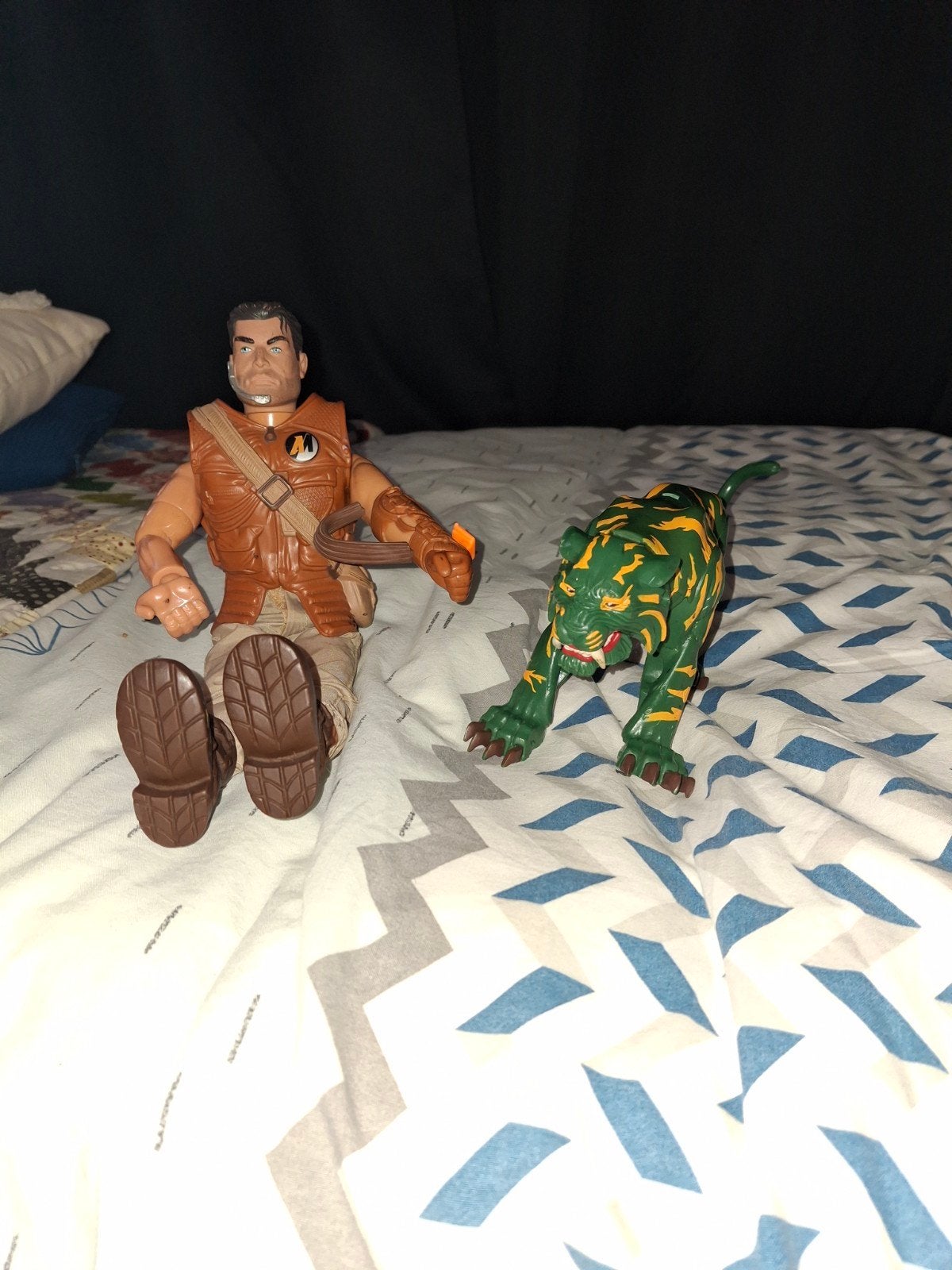 Actiefiguur met tijger - Vintage speelgoed, Ophalen of Verzenden