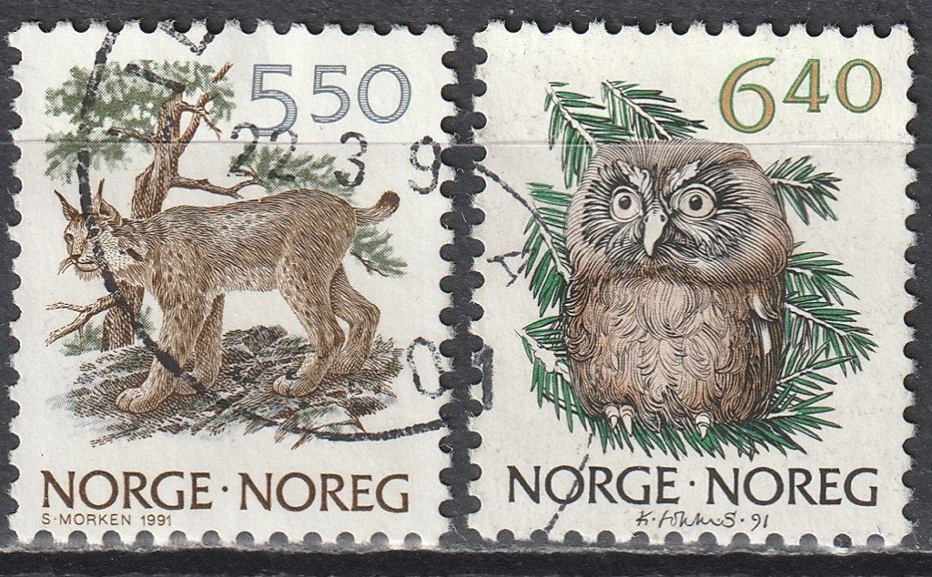 Noorwegen Michel nr. 1059-1060 Gebruikt, Postzegels en Munten, Postzegels | Europa | Scandinavië, Verzenden, Noorwegen, Gestempeld