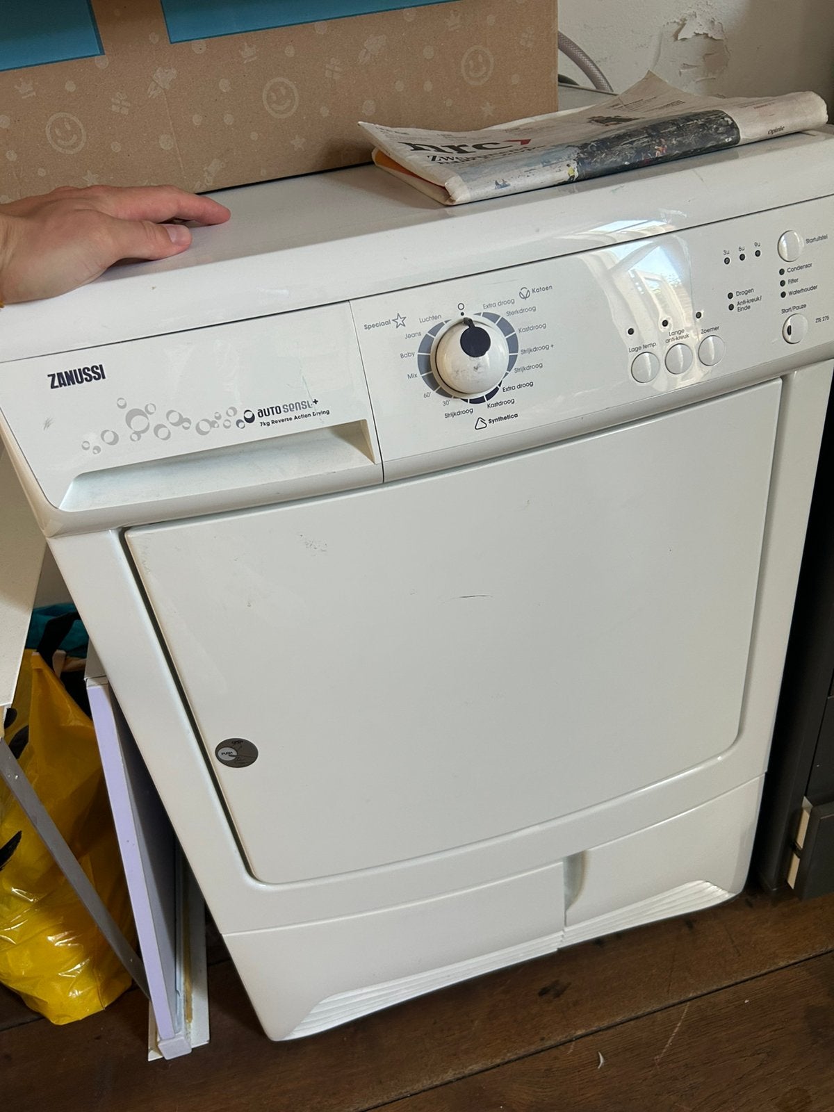 Zanussi ZTE275 Condensdroger 7 kg | Zeer nette staat, Witgoed en Apparatuur, Wasdrogers, 6 tot 8 kg, Ophalen, Condens, 85 tot 90 cm