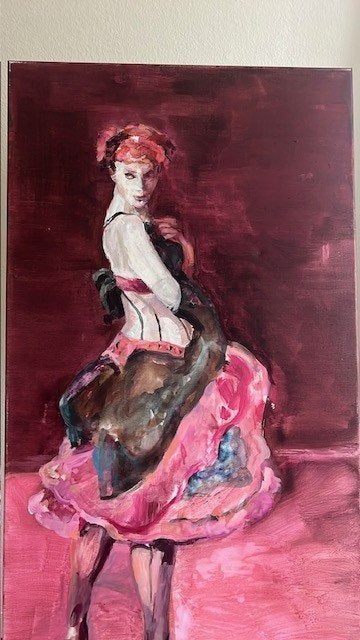 Levante - van de bekende Renée Hogeland acryl met inkt, Ophalen