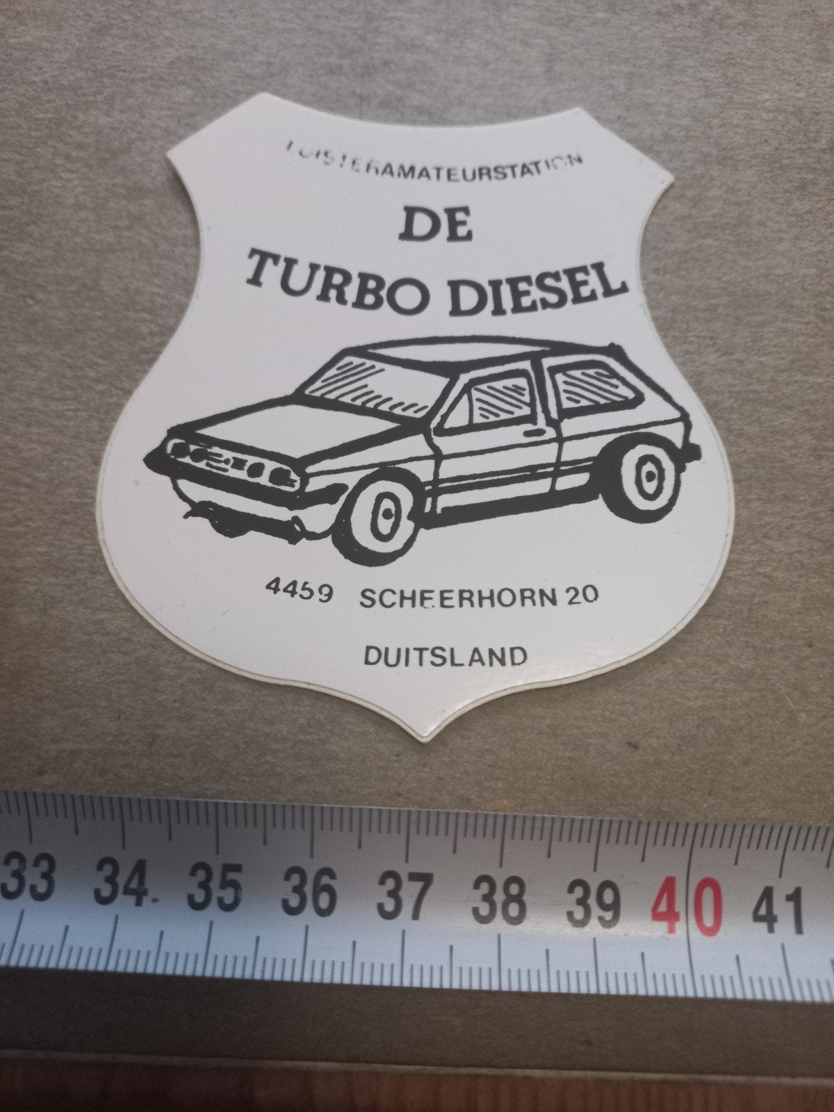 amateurzender Turbo Diesel' sticker - Auto verzamelobject, Ophalen of Verzenden, Gebruikt