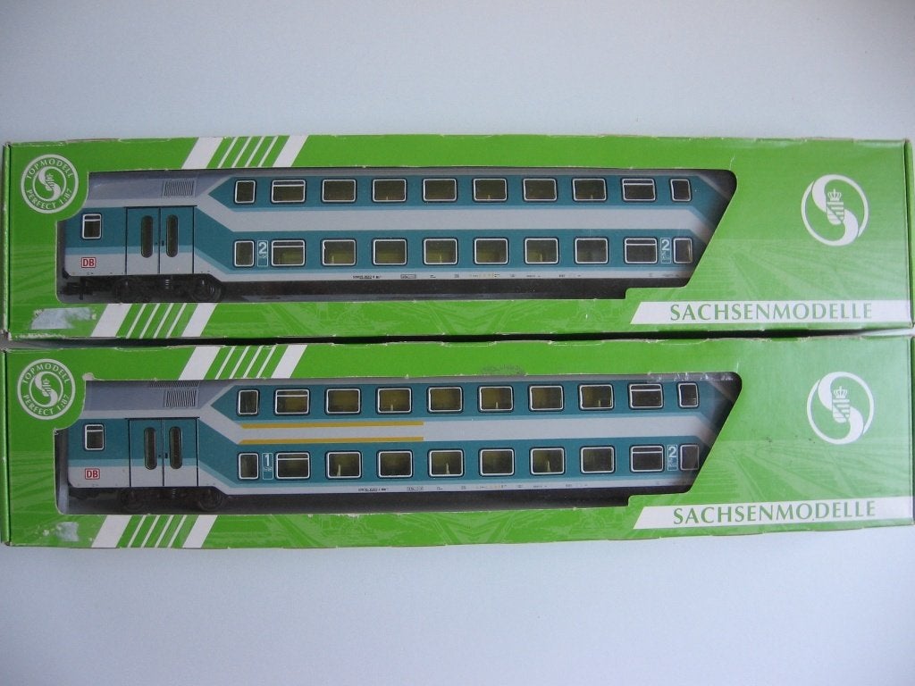 Sachsenmodelle H0. 1:87. DB dubbeldekkers 1e/2e kl. & 2e kl., Overige merken, Treinset, Gelijkstroom, Verzenden