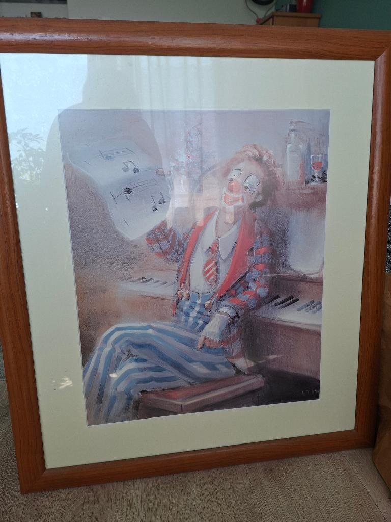 Schilderij clown, Ophalen, 75 cm of meer, 50 tot 75 cm, Print