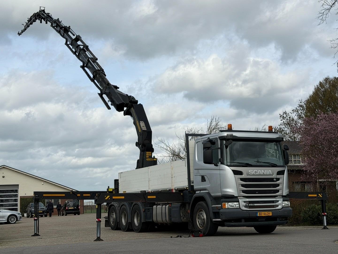 Scania G450 8x4 triple, PALFINGER PK92002 (92tm) FLYJIB/EURO, Euro 6, Bedrijf, Diesel, 2 stoelen