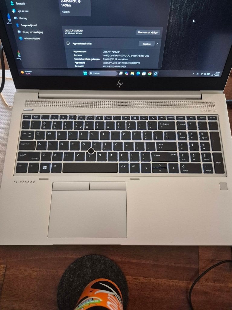 EliteBook 850 G5 i5 238GB SSD 8GB verlicht toetsenbord, Computers en Software, Ophalen, Hp, 2 tot 3 Ghz, 8 GB