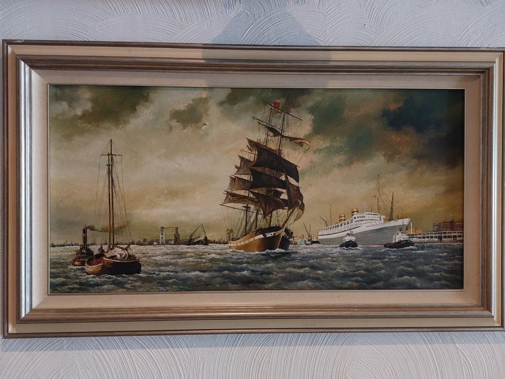 Scheepsvaart schilderij, Ophalen of Verzenden