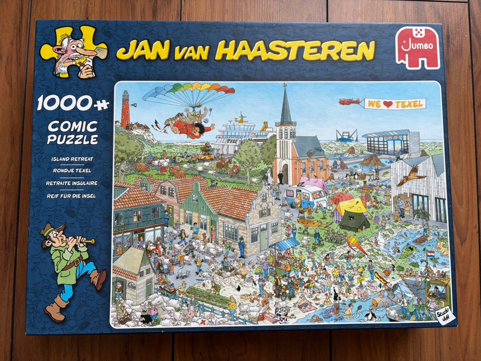 Jan van Haasteren - Rondje Texel - 1000st, Ophalen of Verzenden, 500 t/m 1500 stukjes, Zo goed als nieuw