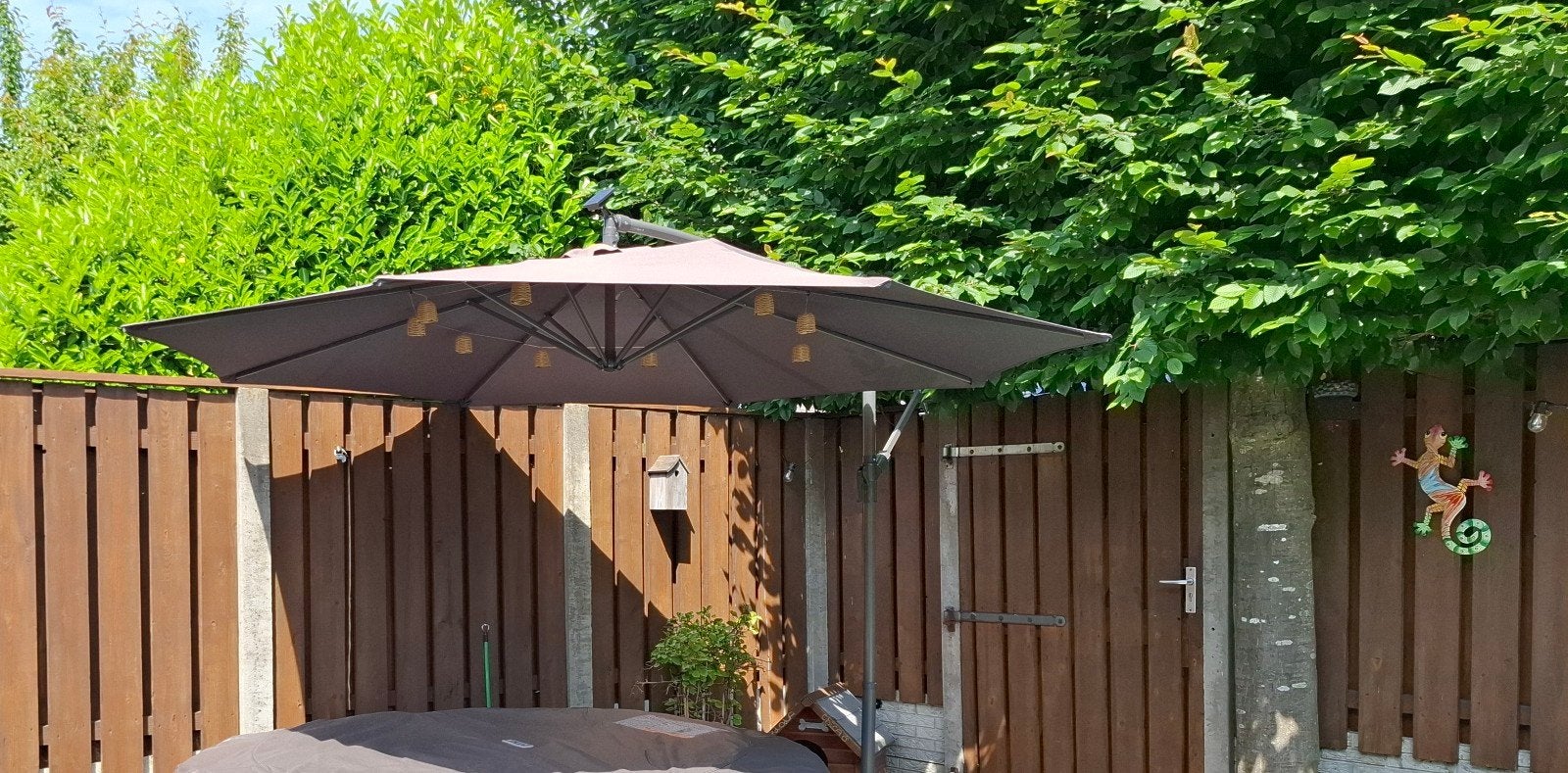 Zweefparasol 3 meter, Ophalen, Verstelbaar, 3 tot 4 meter, Zweefparasol